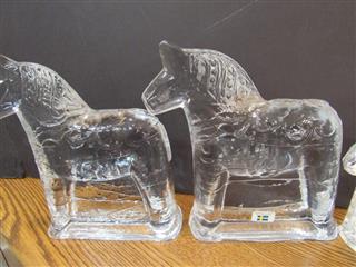 VT LINDSHAMMAR HANDMADE CRYSTAL HORSE COLLECTION SET OF 6 SWEDEN